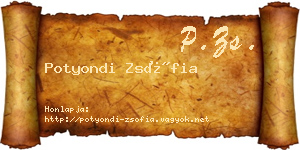 Potyondi Zsófia névjegykártya